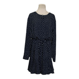 Rebel long sleeves black polka dots belted mini dress size 3X